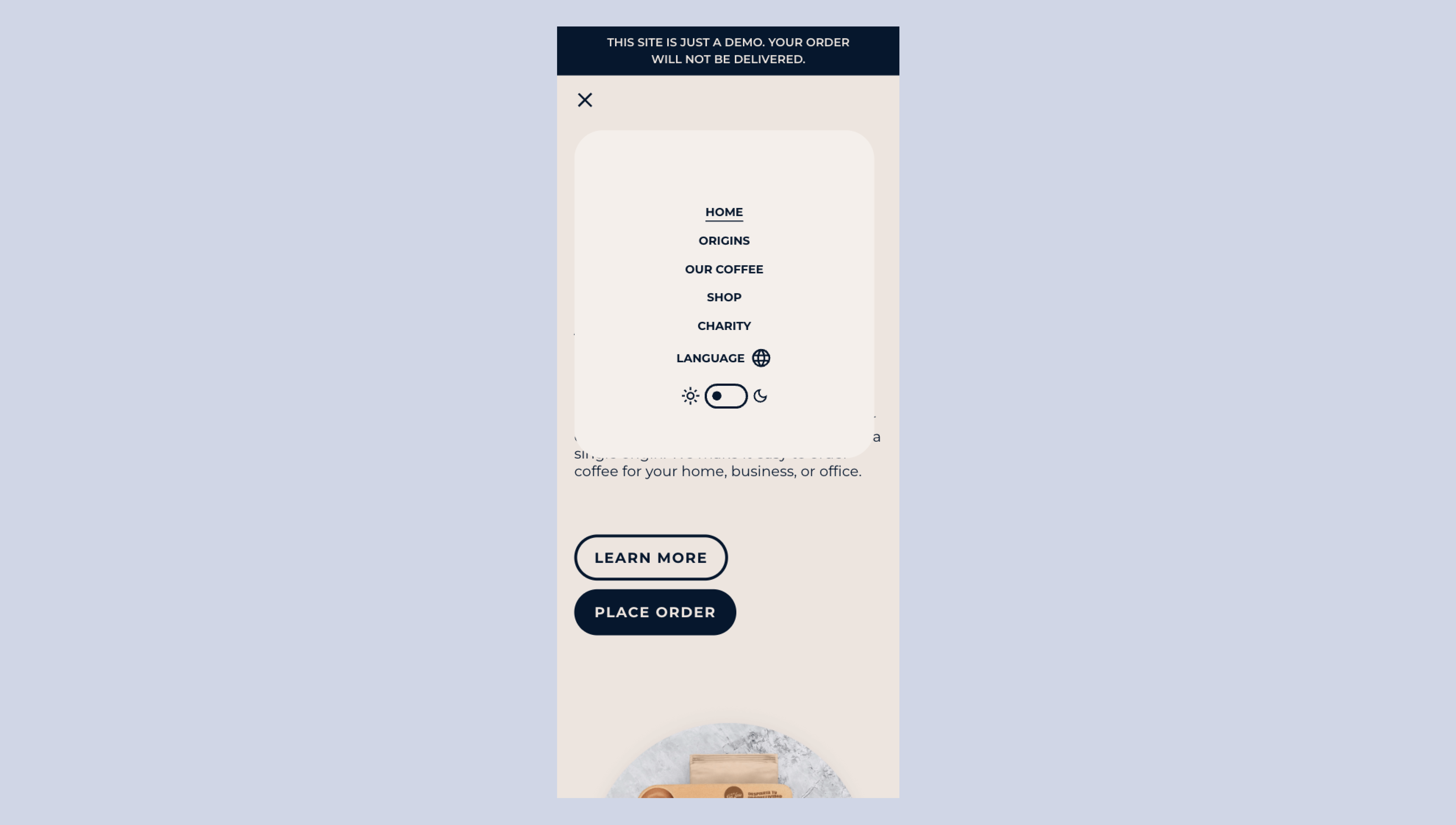 Before Mobile Menu Optimization